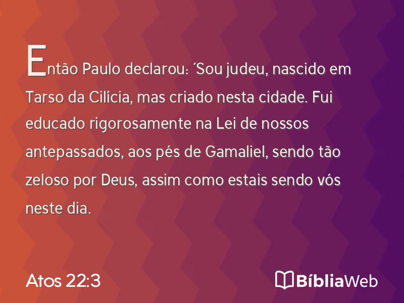Atos 22:3 em imagem para compartilhar