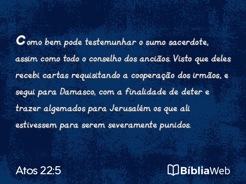 Atos 22:5 em imagem para compartilhar