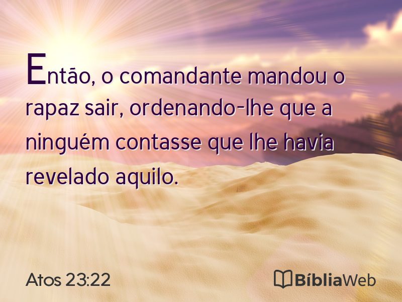 Atos 23:22 em imagem para compartilhar