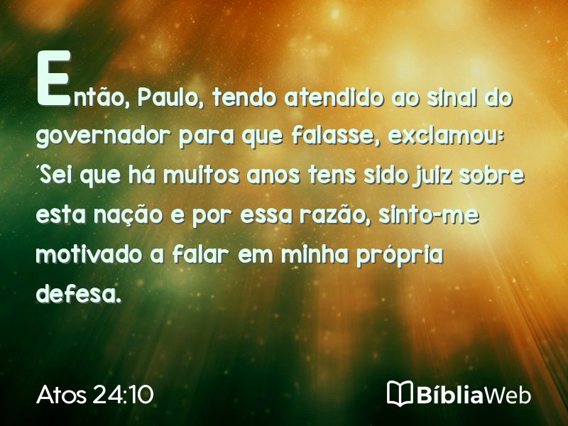 Atos 24:10 em imagem para compartilhar