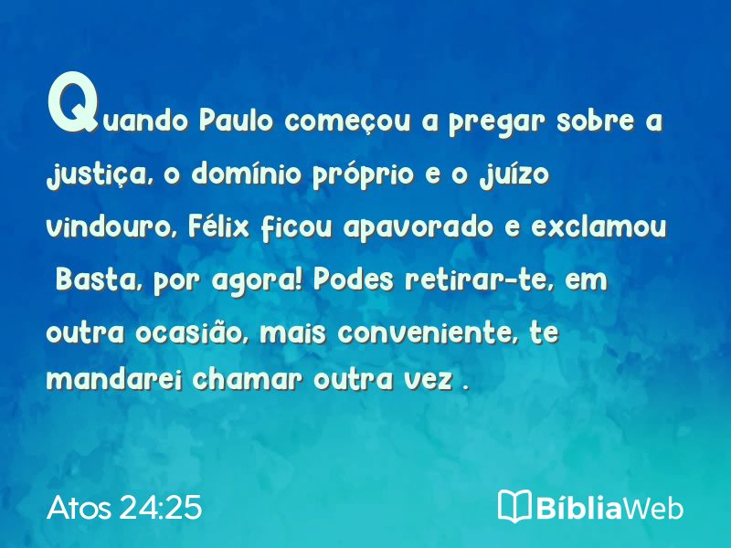 Atos 24:25 em imagem para compartilhar