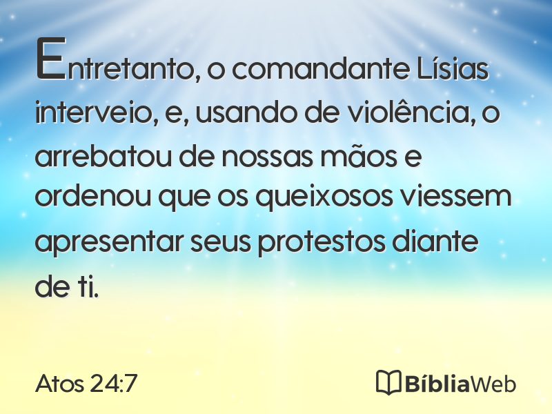 Atos 24:7 em imagem para compartilhar