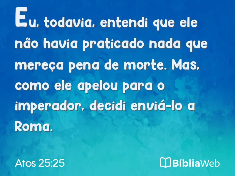 Atos 25:25 em imagem para compartilhar