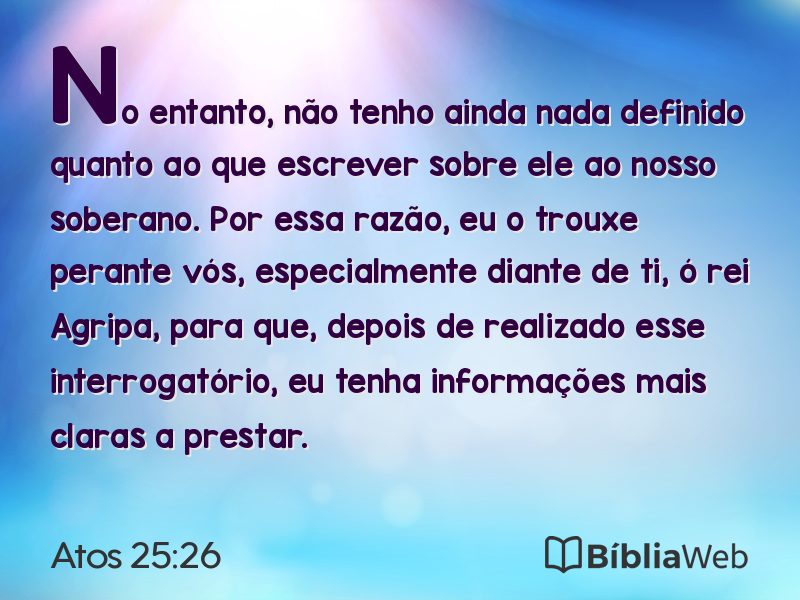 Atos 25:26 em imagem para compartilhar