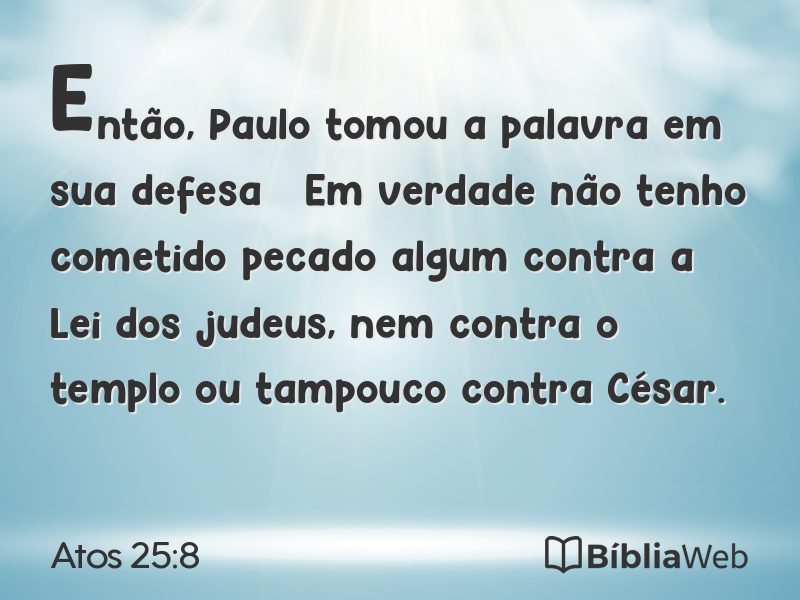 Atos 25:8 em imagem para compartilhar