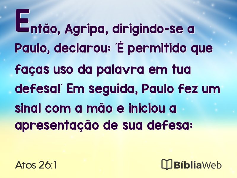 Atos 26:1 em imagem para compartilhar