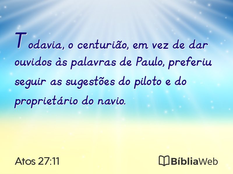 Atos 27:11 em imagem para compartilhar