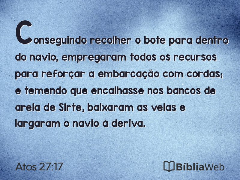Atos 27:17 em imagem para compartilhar