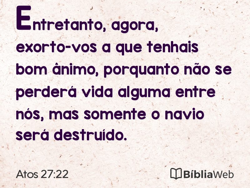 Atos 27:22 em imagem para compartilhar