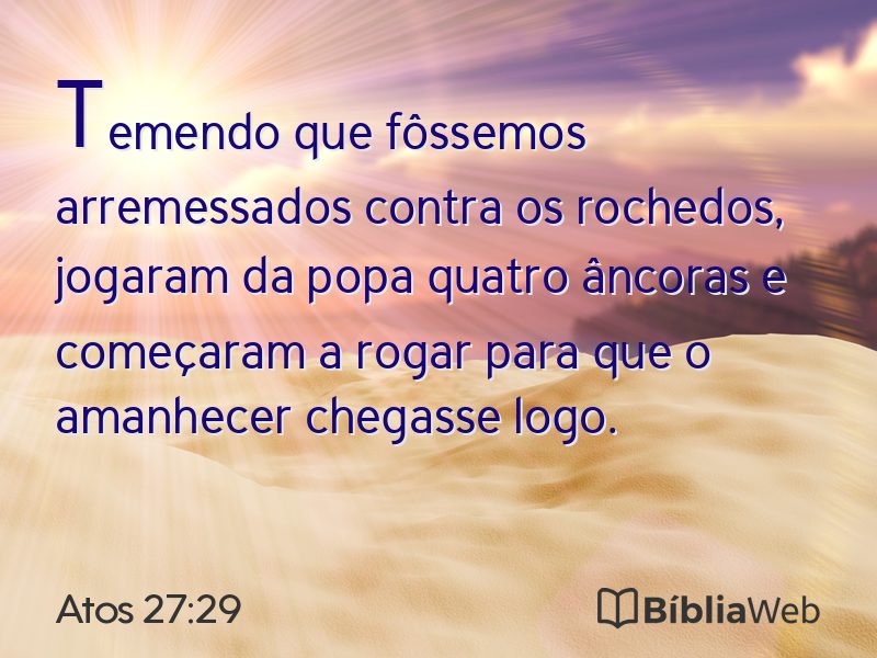 Atos 27:29 em imagem para compartilhar