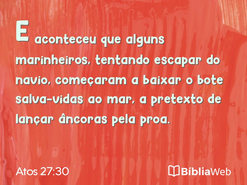 Atos 27:30 em imagem para compartilhar