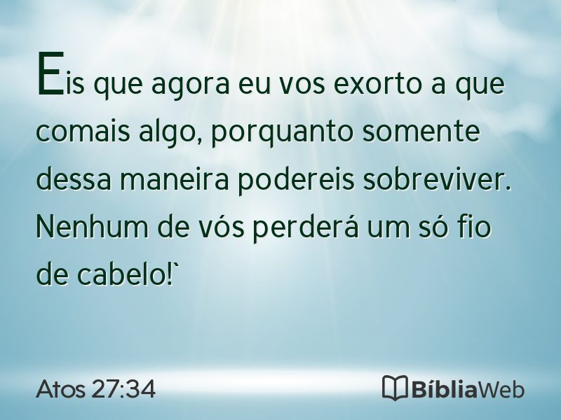 Atos 27:34 em imagem para compartilhar
