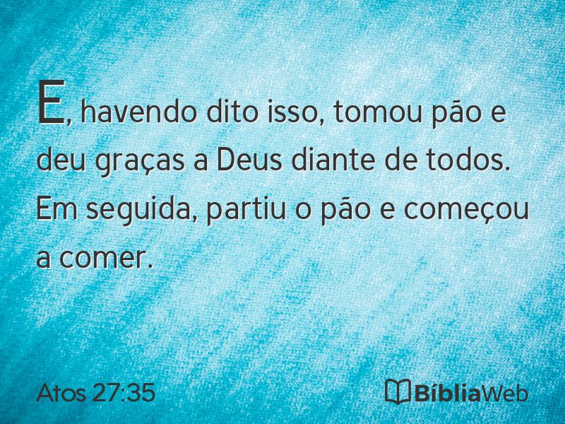 Atos 27:35 em imagem para compartilhar