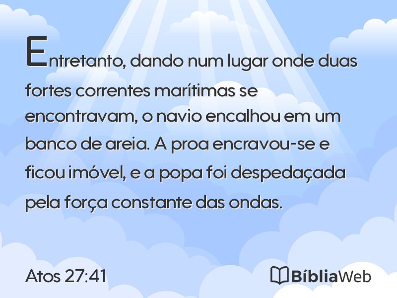 Atos 27:41 em imagem para compartilhar