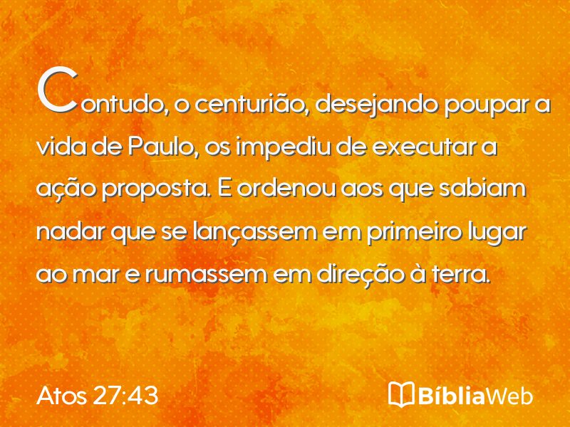 Atos 27:43 em imagem para compartilhar