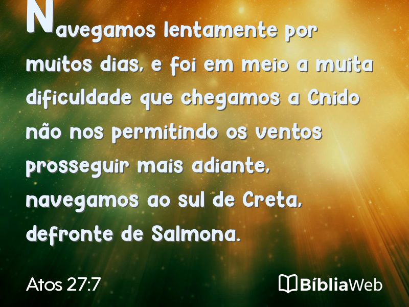 Atos 27:7 em imagem para compartilhar