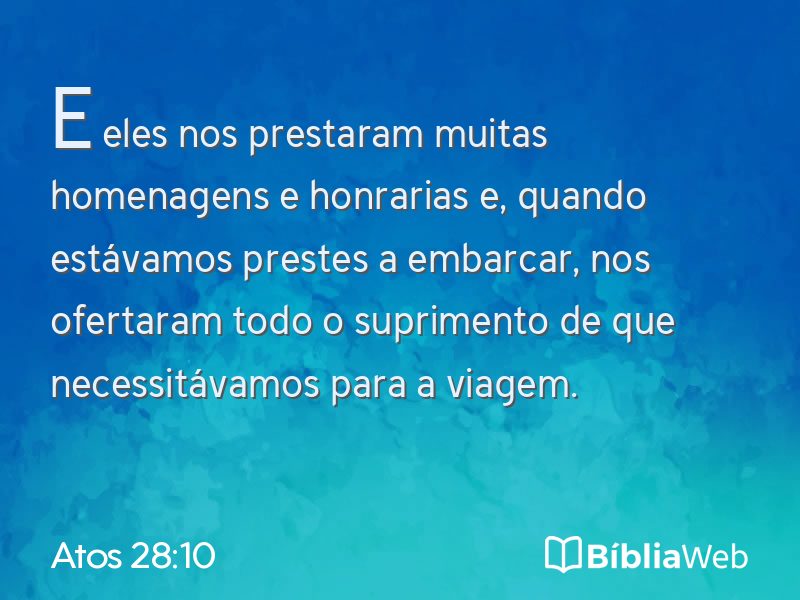 Atos 28:10 em imagem para compartilhar