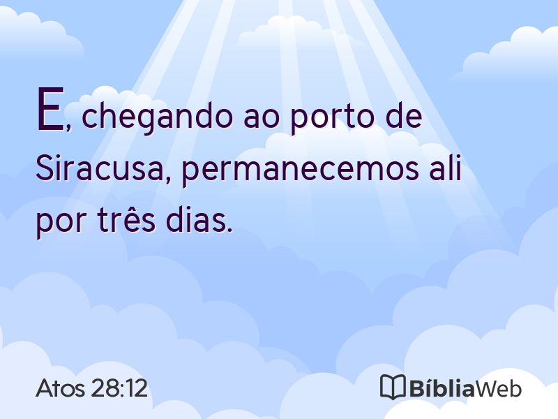 Atos 28:12 em imagem para compartilhar