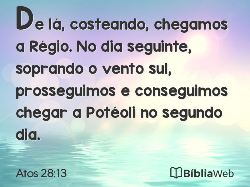 Atos 28:13 em imagem para compartilhar