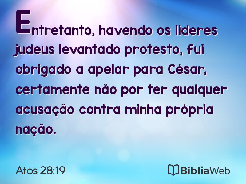 Atos 28:19 em imagem para compartilhar