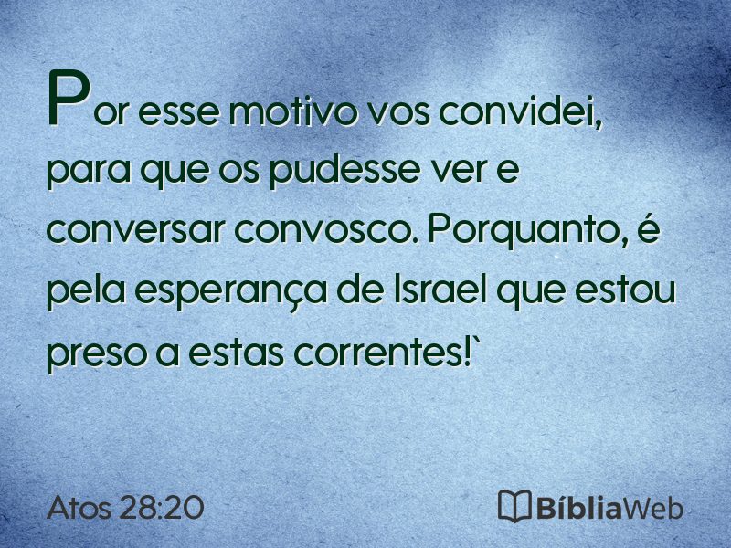 Atos 28:20 em imagem para compartilhar