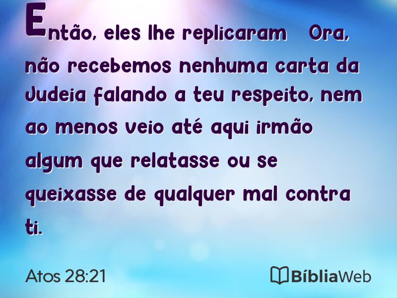 Atos 28:21 em imagem para compartilhar
