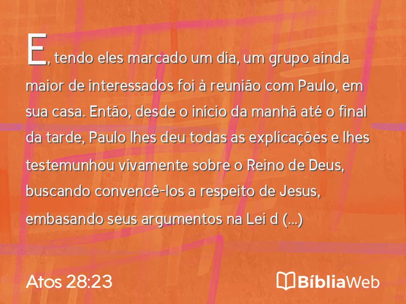 Atos 28:23 em imagem para compartilhar
