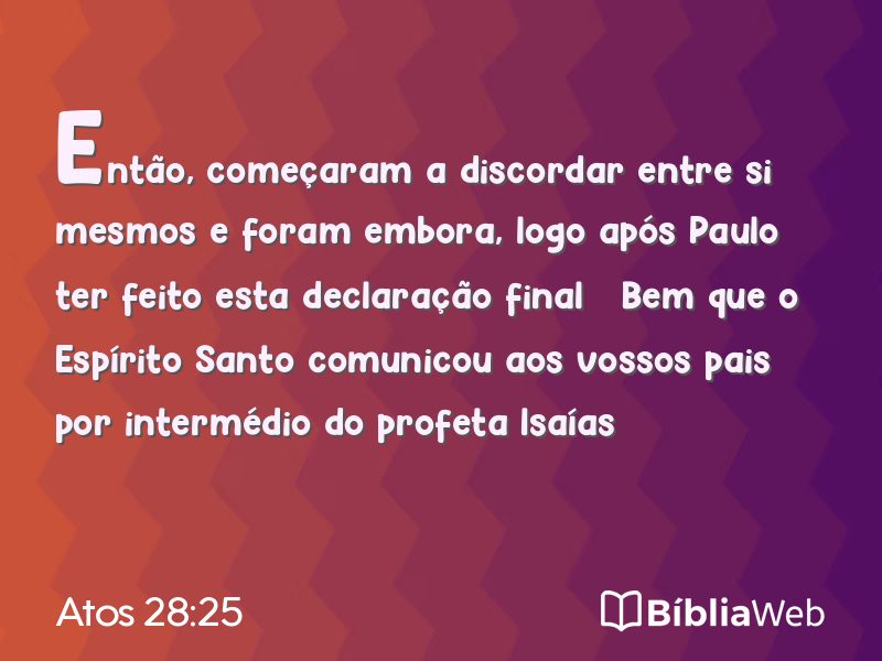 Atos 28:25 em imagem para compartilhar