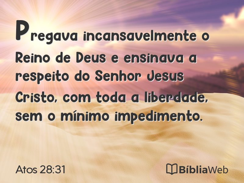 Atos 28:31 em imagem para compartilhar