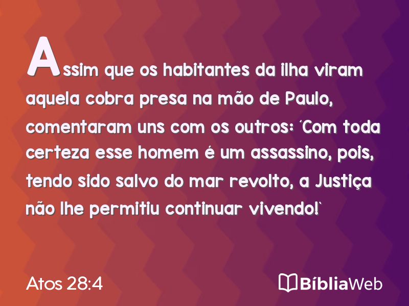 Atos 28:4 em imagem para compartilhar