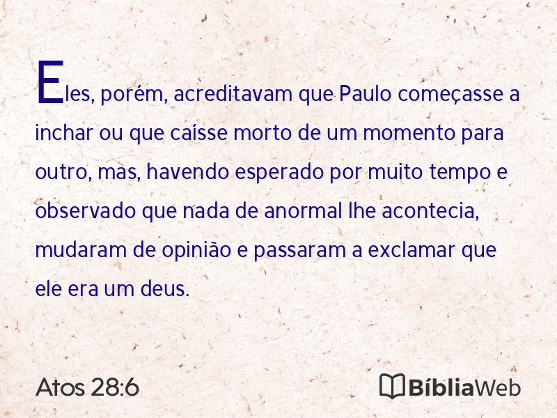 Atos 28:6 em imagem para compartilhar