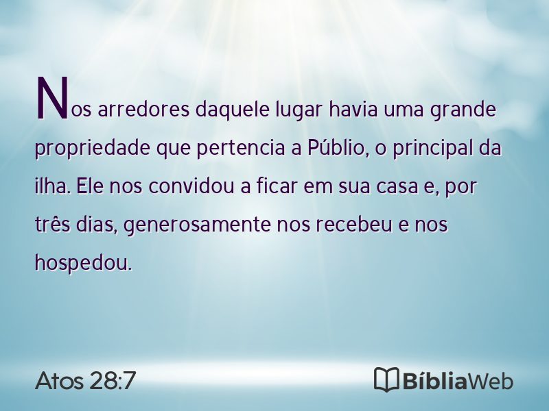 Atos 28:7 em imagem para compartilhar