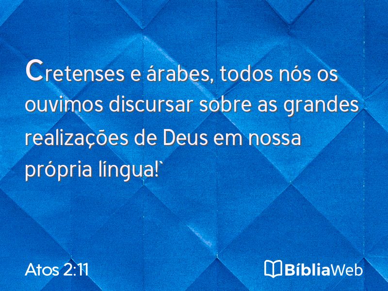Atos 2:11 em imagem para compartilhar