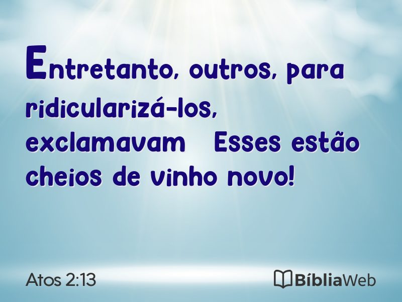 Atos 2:13 em imagem para compartilhar