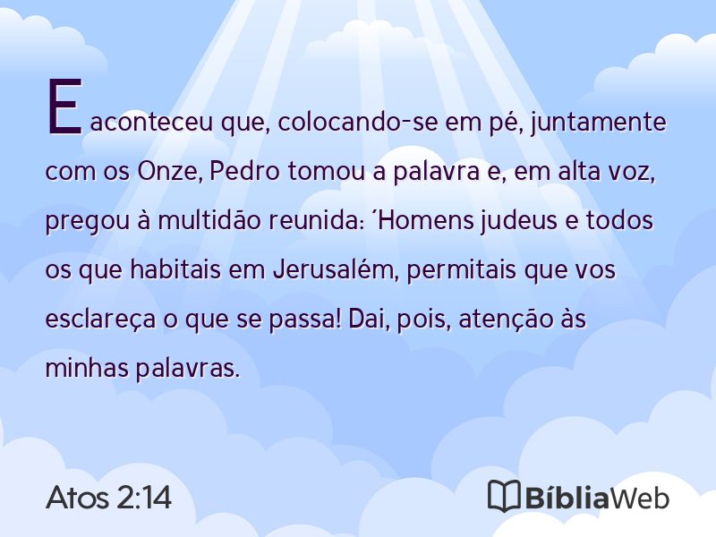 Atos 2:14 em imagem para compartilhar