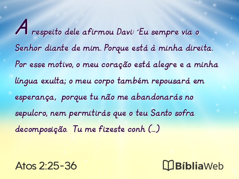 Atos 2:25-36 em imagem para compartilhar