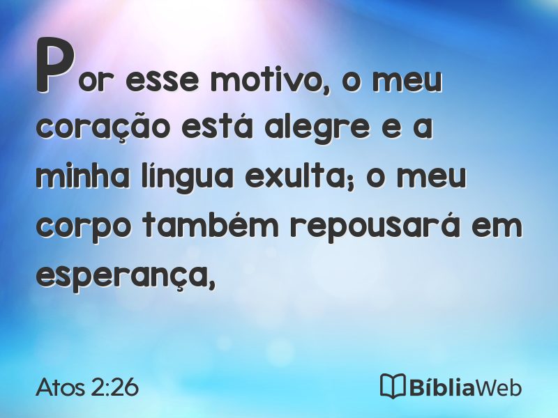 Atos 2:26 em imagem para compartilhar