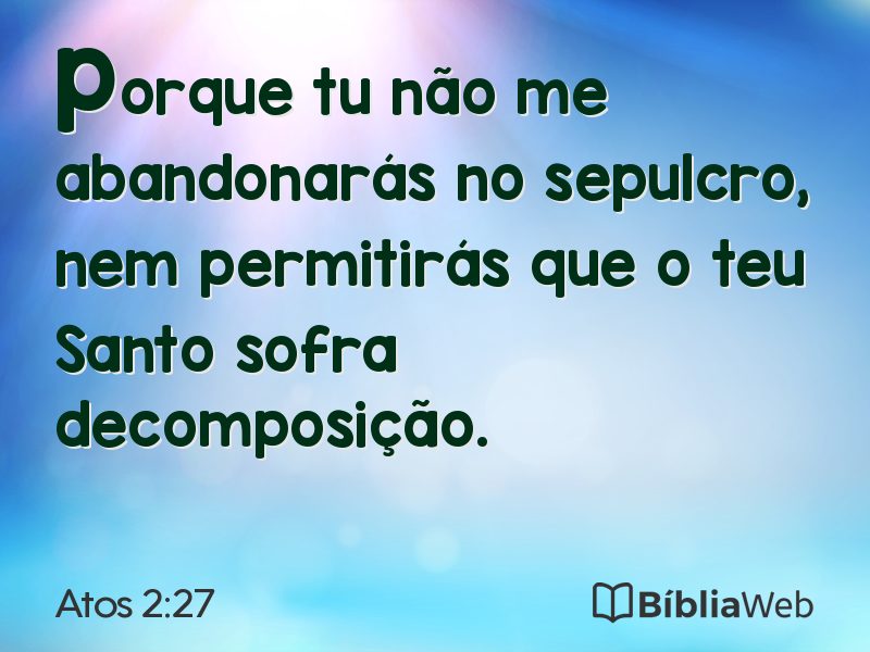 Atos 2:27 em imagem para compartilhar