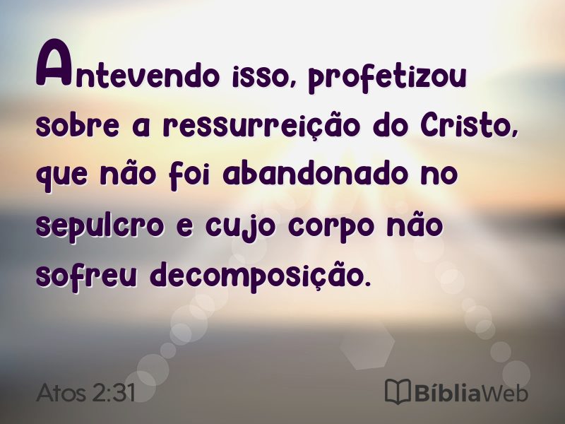 Atos 2:31 em imagem para compartilhar