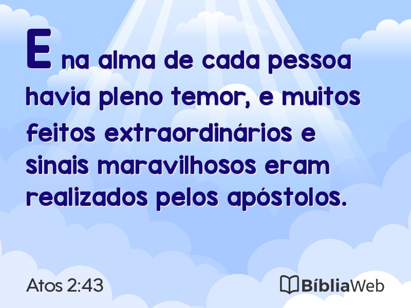 Atos 2:43 em imagem para compartilhar