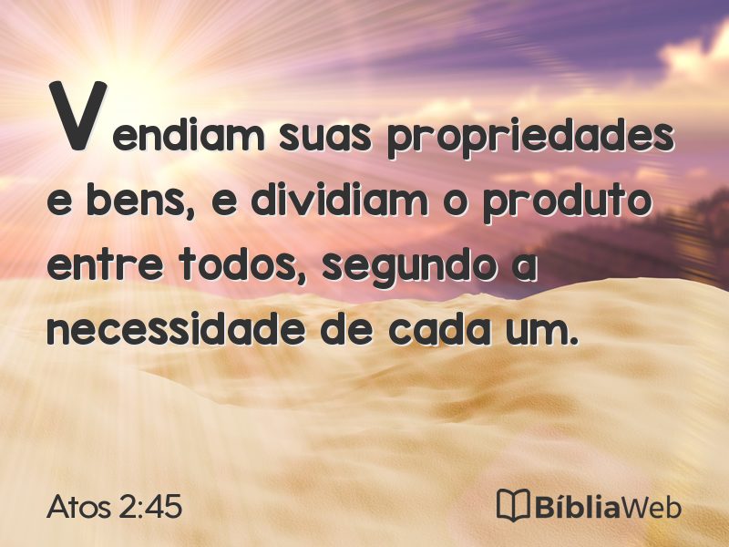 Atos 2:45 em imagem para compartilhar