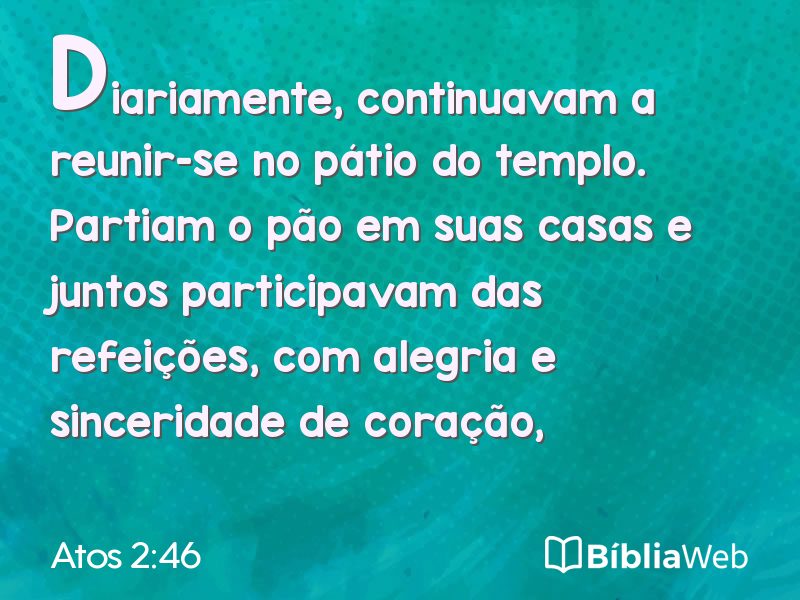 Atos 2:46 em imagem para compartilhar