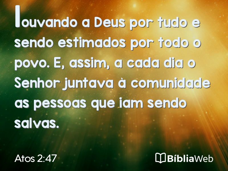 Atos 2:47 em imagem para compartilhar