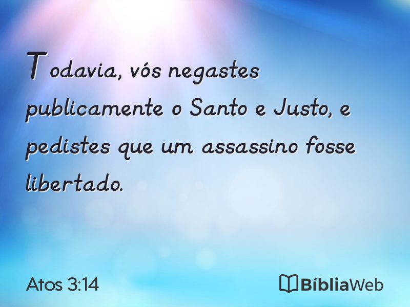 Atos 3:14 em imagem para compartilhar
