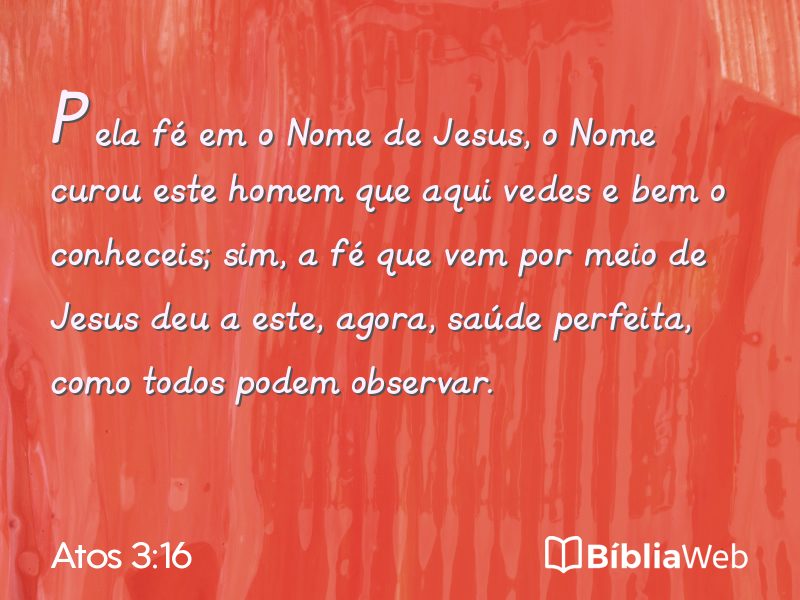 Atos 3:16 em imagem para compartilhar