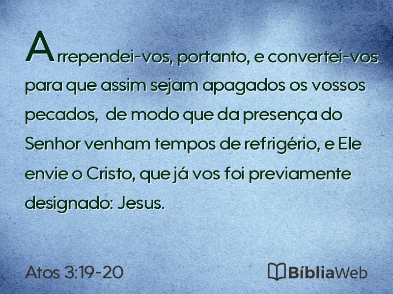 Atos 3:19-20 em imagem para compartilhar