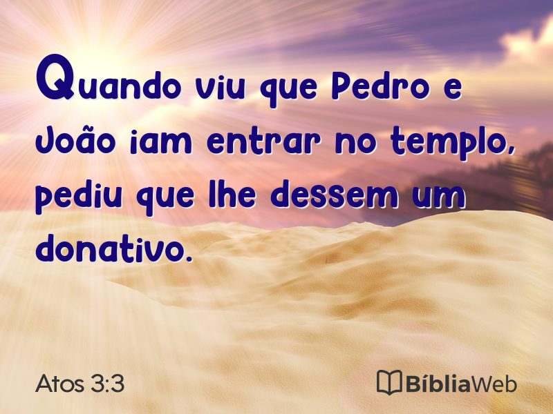 Atos 3:3 em imagem para compartilhar