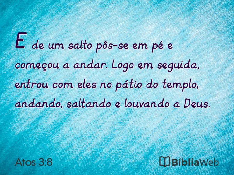 Atos 3:8 em imagem para compartilhar