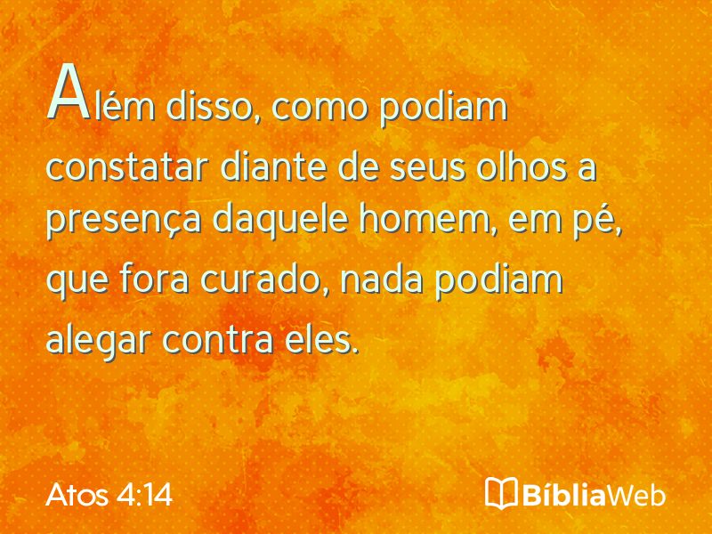 Atos 4:14 em imagem para compartilhar