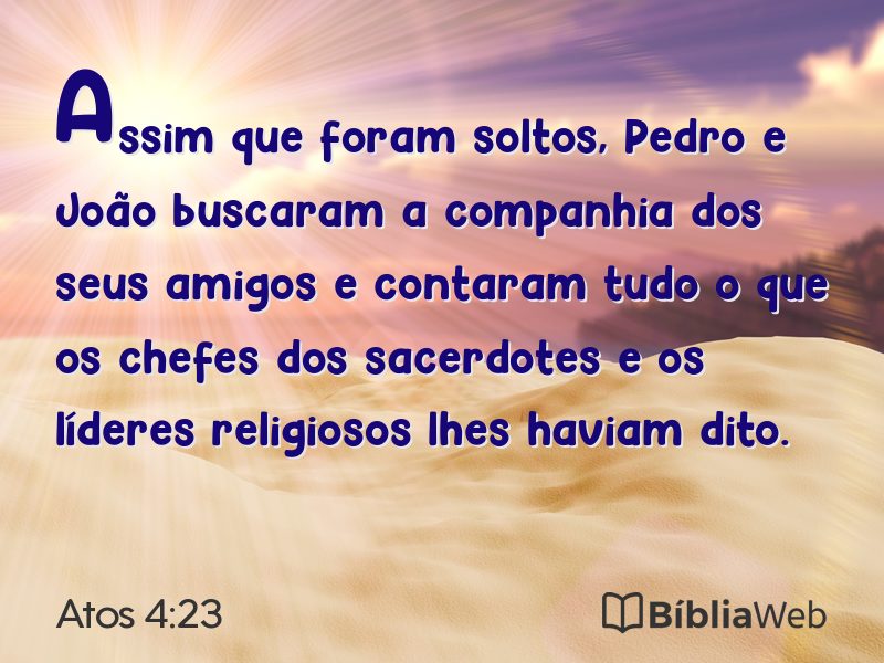 Atos 4:23 em imagem para compartilhar